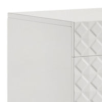 Dema 2 Drawer Nightstand, High Gloss White Textured Trim - BM340987
