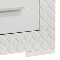 Dema 2 Drawer Nightstand, High Gloss White Textured Trim - BM340987
