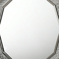 Cyl Vanity Dresser Mirror, Geometric Metallic Gray Backlit LED Frame - BM340990
