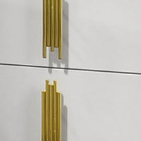 Dyl Nightstand, 2 Drawers with Gold Post Handles, White Melamine  - BM340992