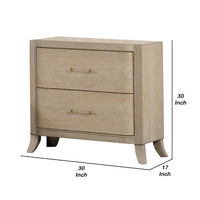 Fea Nightstand with USB Ports, 2 Drawers, Natural Oak Brown - BM340994