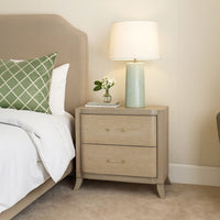 Fea Nightstand with USB Ports, 2 Drawers, Natural Oak Brown - BM340994