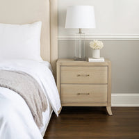 Fea Nightstand with USB Ports, 2 Drawers, Natural Oak Brown - BM340994