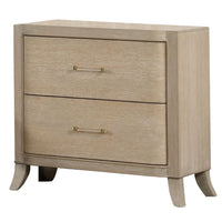 Fea Nightstand with USB Ports, 2 Drawers, Natural Oak Brown - BM340994