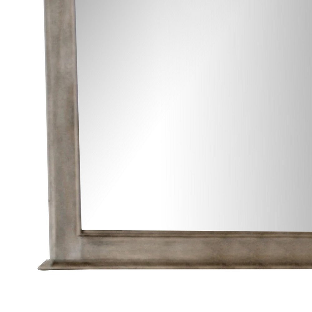Zea Vanity Dresser Mirror, Elegant Crown Moldings in Aged Oak Brown - BM340996