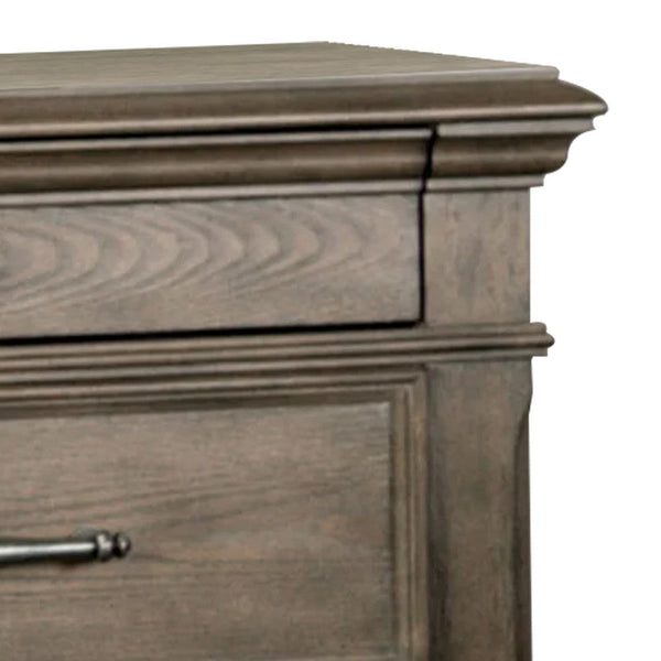 Zea Nightstand for Bedroom, 3 Drawers, Transitional Aged Oak Brown - BM340997