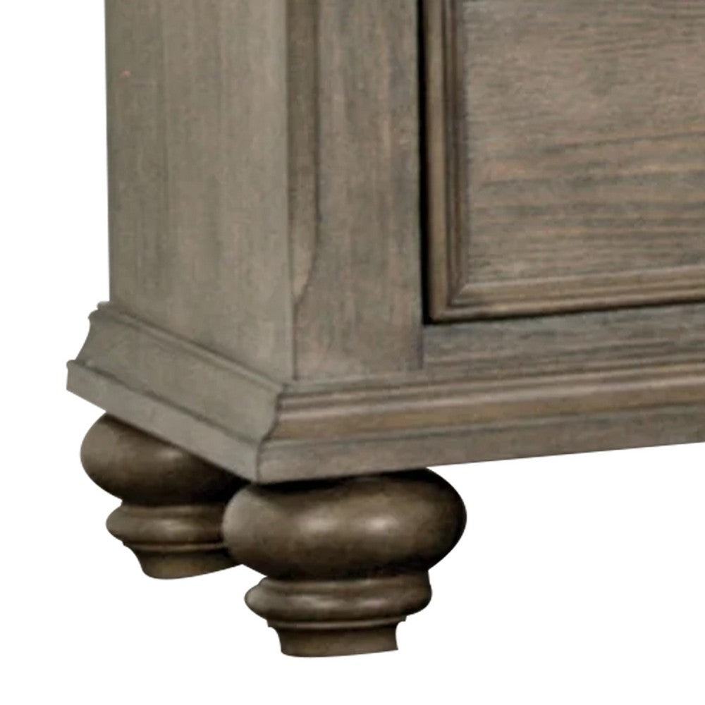 Zea Nightstand for Bedroom, 3 Drawers, Transitional Aged Oak Brown - BM340997
