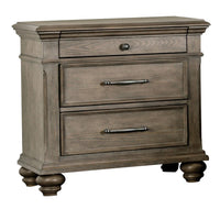 Zea Nightstand for Bedroom, 3 Drawers, Transitional Aged Oak Brown - BM340997