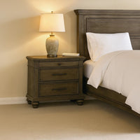 Zea Nightstand for Bedroom, 3 Drawers, Transitional Aged Oak Brown - BM340997