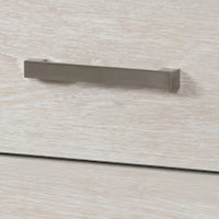 Kexa Nightstand, USB and LED, 2 Drawers Chrome Handles, Light Gray - BM341001