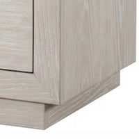Kexa Nightstand, USB and LED, 2 Drawers Chrome Handles, Light Gray - BM341001