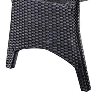 Maria Outdoor Dining Table, 57 Inch Top w/ Shelf, Black Rattan Woven - BM341005