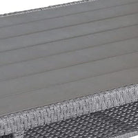 Maria Outdoor Dining Table, 57 Inch Top w/ Shelf, Gray Rattan Woven - BM341006