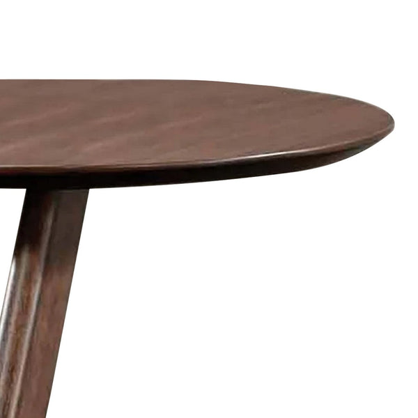 Mena Accent Side End Table, 20 Inch Round Top, Walnut Brown Solid Wood - BM341007