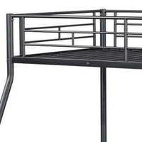 Zena Twin over Full Bunk Bed, Angular Ladder and Rails, Black Metal Frame - BM341008