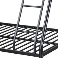 Zena Twin over Full Bunk Bed, Angular Ladder and Rails, Black Metal Frame - BM341008