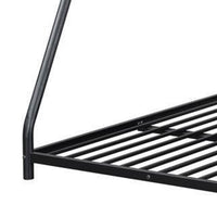 Zena Twin over Full Bunk Bed, Angular Ladder and Rails, Black Metal Frame - BM341008