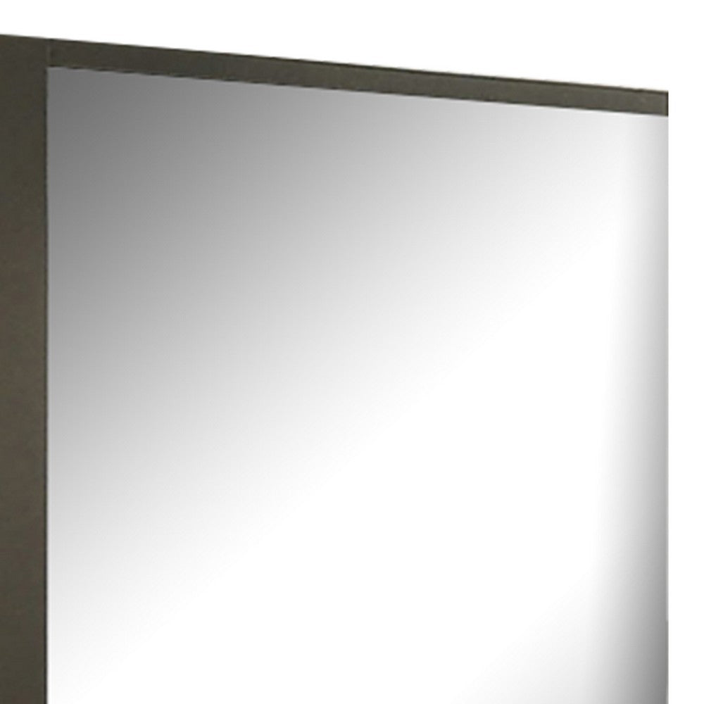 Kena Vanity Dresser Mirror, 2 Tone Metallic Gray Asymmetrical Frame - BM341010