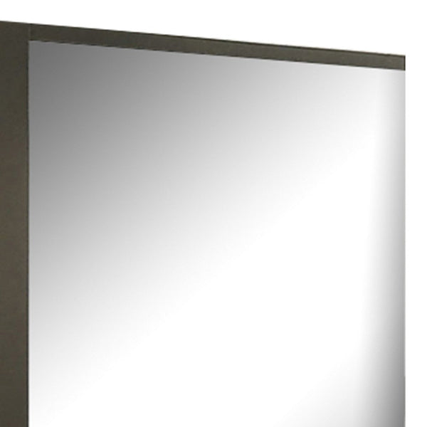 Kena Vanity Dresser Mirror, 2 Tone Metallic Gray Asymmetrical Frame - BM341010