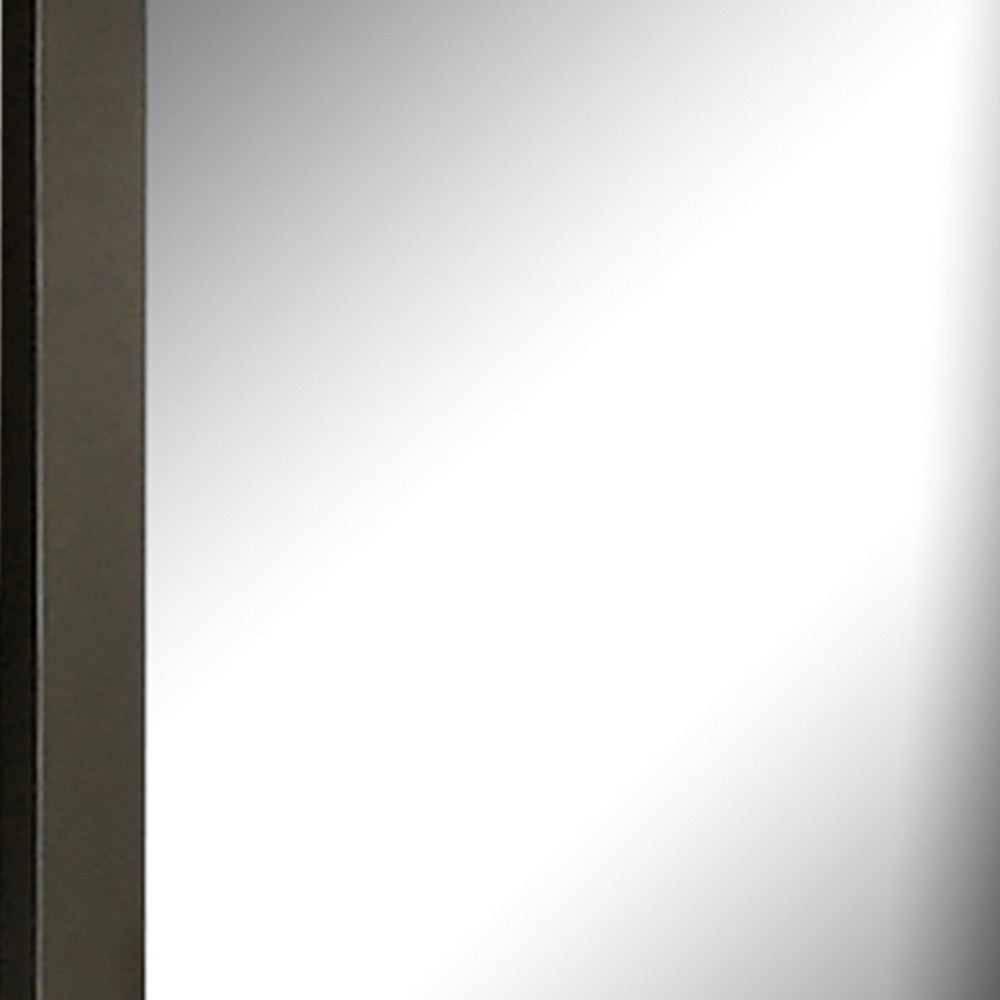 Kena Vanity Dresser Mirror, 2 Tone Metallic Gray Asymmetrical Frame - BM341010