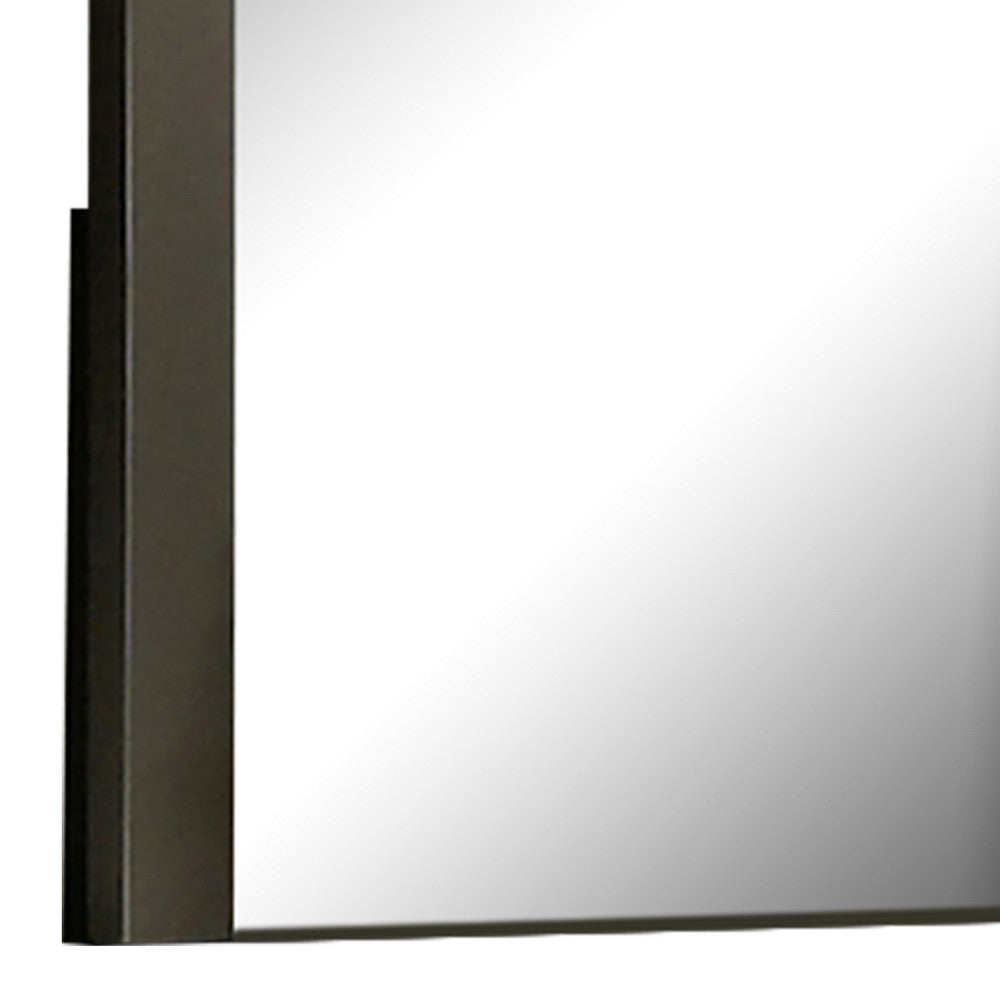 Kena Vanity Dresser Mirror, 2 Tone Metallic Gray Asymmetrical Frame - BM341010
