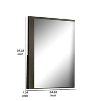 Kena Vanity Dresser Mirror, 2 Tone Metallic Gray Asymmetrical Frame - BM341010