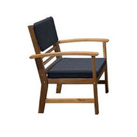 Rena 4pc Outdoor Lounge Set with Table, Sofa, 2 Chairs, Dark Gray Cushions, Natural Brown - BM341011