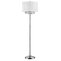 Fena Floor Lamp, Crystal Accent Drum Shade, 62 Inch Chrome Metal Base - BM341013