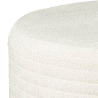 Vema Ottoman, Quilted Ivory Chenille Upholstery, 41 Inch Round - BM341020