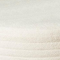 Vema Ottoman, Quilted Ivory Chenille Upholstery, 41 Inch Round - BM341020