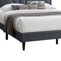 Carie Full Bed, Charcoal Gray Burlap Upholstery, Padded Headboard - BM341023