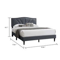 Carie Full Bed, Charcoal Gray Burlap Upholstery, Padded Headboard - BM341023