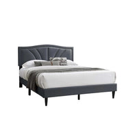 Carie Full Bed, Charcoal Gray Burlap Upholstery, Padded Headboard - BM341023