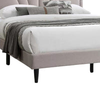 Carie Full Bed, Light Brown Burlap Upholstery, Padded Headboard - BM341024