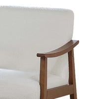 Onile Classic Accent Chair, White Wool Fabric, Wood, Foam Cushions - BM341026