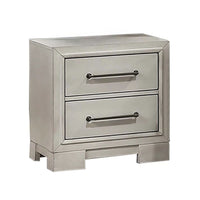 Jaxen Nightstand End Table, Antique White Rubberwood, 2 Drawers, 23 Inch - BM341027