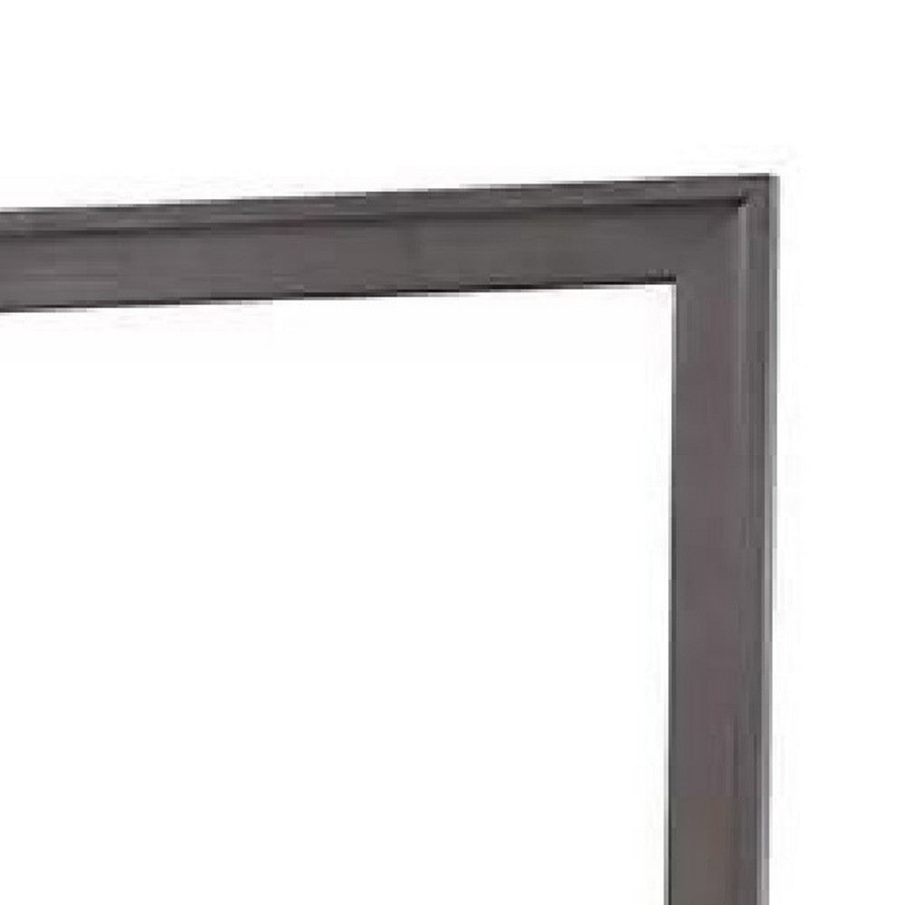 Dresser Mirror, Charcoal Gray Poplar Wood Frame, Square 40 Inch - BM341028