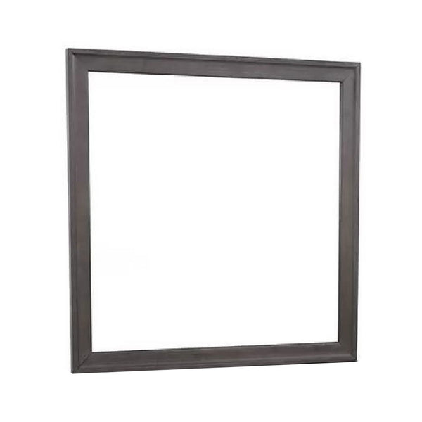 Dresser Mirror, Charcoal Gray Poplar Wood Frame, Square 40 Inch - BM341028
