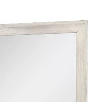 Dresser Mirror, Antique White Poplar Wood Frame, Square 40 Inch - BM341029