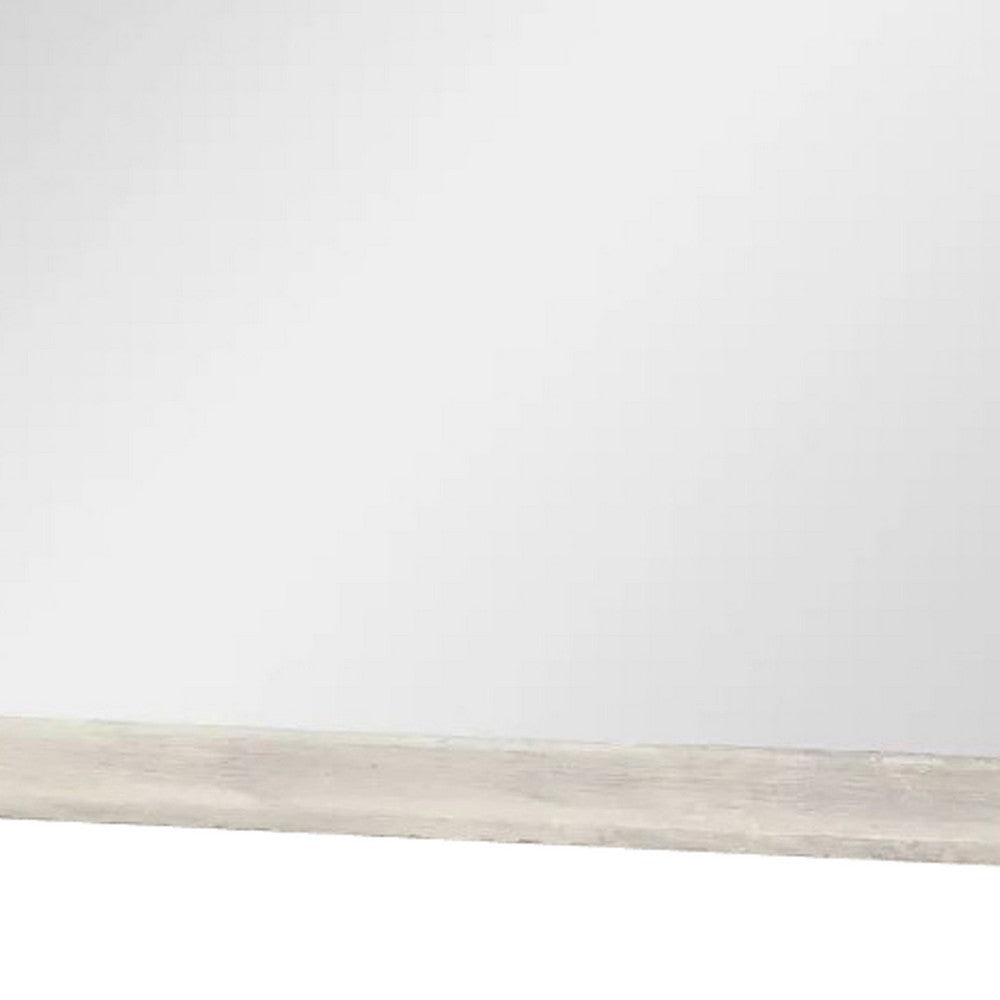 Dresser Mirror, Antique White Poplar Wood Frame, Square 40 Inch - BM341029