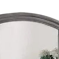 Dresser Mirror, Gray Pine Wood Frame, Farmhouse Carved Details 36x42 - BM341030