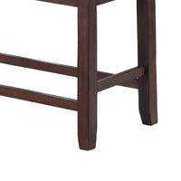 Counter Hight Dining Bench, White Fabric, Walnut Brown Wood, 46 Inch Seat - BM341033