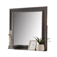 Dresser Mirror, Rustic Brown and Charcoal Gray Wood Frame, 36 Inch - BM341034