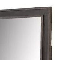 Dresser Mirror, Rustic Brown and Charcoal Gray Wood Frame, 36 Inch - BM341034