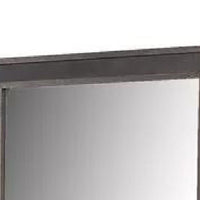 Dresser Mirror, Rustic Brown and Charcoal Gray Wood Frame, 36 Inch - BM341034
