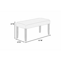 Arun Dining Bench, 41 Inch Charcoal Gray Fabric, Black Rubberwood - BM341036