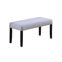 Arun Dining Bench, 41 Inch Charcoal Gray Fabric, Black Rubberwood - BM341036