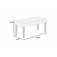 Arun Dining Bench, Beige Fabric, Black Rubberwood, 41 Inch Foam Seat - BM341037