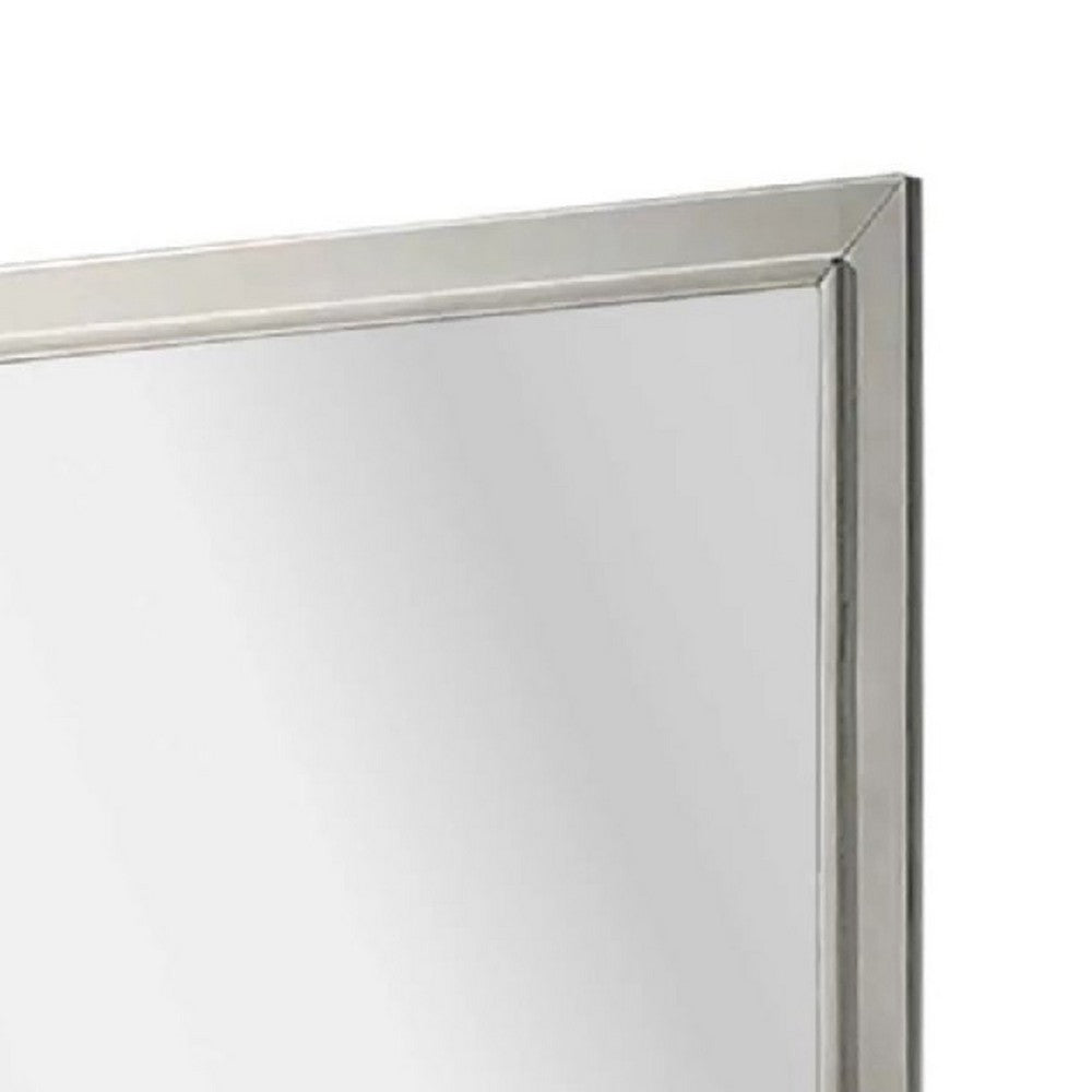 Dresser Mirror, Subtle Antique White Rubberwood, Square 40 Inch - BM341039