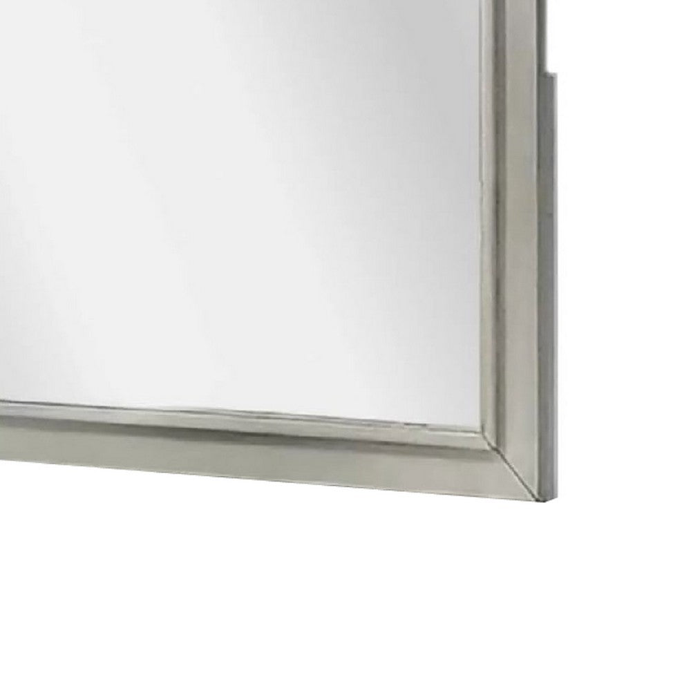Dresser Mirror, Subtle Antique White Rubberwood, Square 40 Inch - BM341039